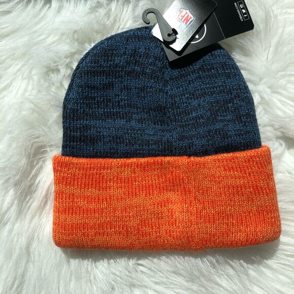 '47 Men's Adults Beanie OS Navy Chicago Bears Two Tone Brain Freeze Cuff Knit - Picture 4 of 9